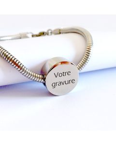 Bracelet gravé charms rond