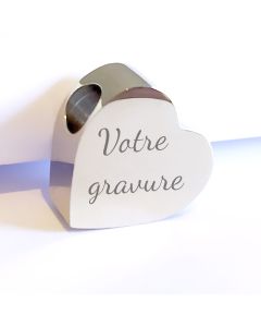 Charm gravé coeur pour bracelet