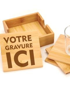 Dessous de verre gravé bois