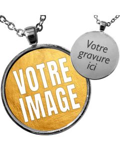 Pendentif personnalisé médaille photo et gravure