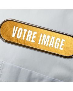 Badge personnalisé photo métallique 71 x 21 mm